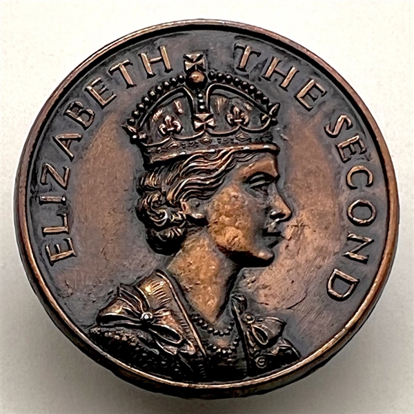 Queen Elizabeth II commemorative coronation button.