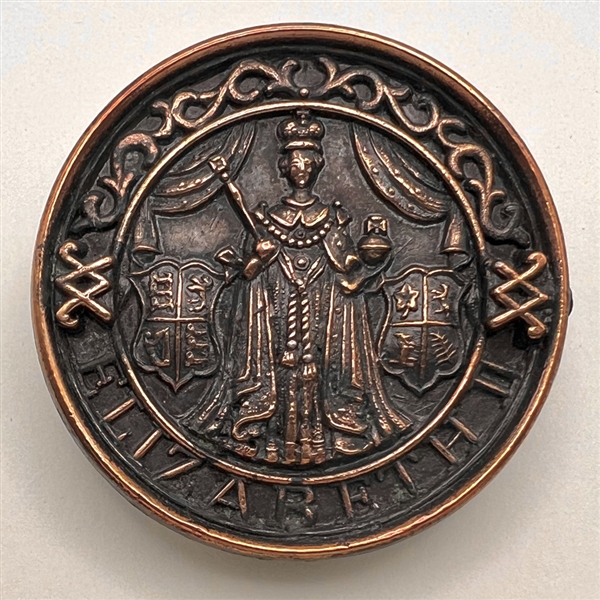 Queen Elizabeth II commemorative coronation button.