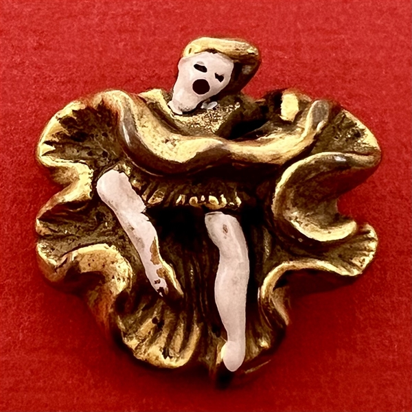 Vintage British Bakelite button of dancing woman. 