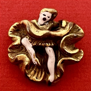 Vintage British Bakelite button of dancing woman. 