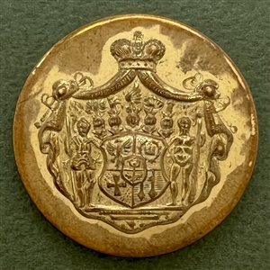 Livery coat of arms button with 5 crests and helms of rank.