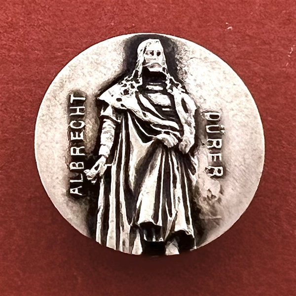 Highly Collectible 3rd Avenue silver button of “Albrecht Durer.”