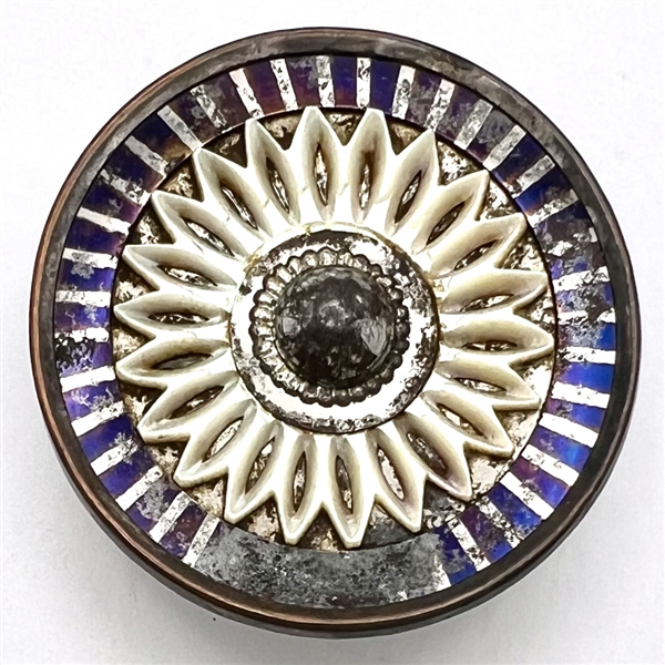 An 18th c. Pearl openwork with blued steel button.