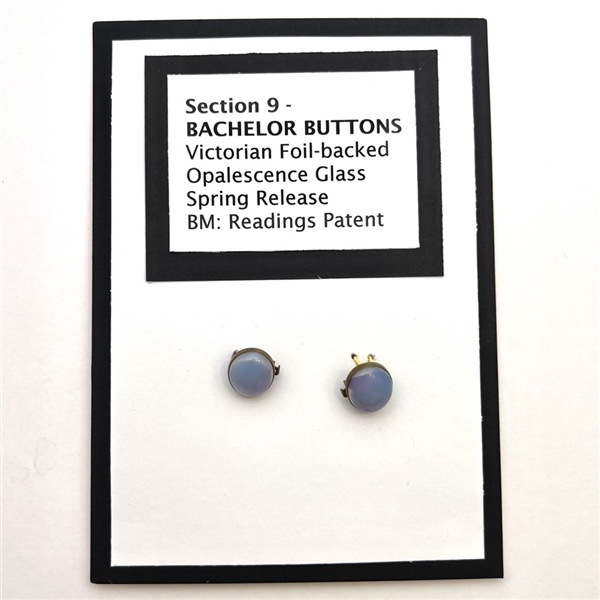 Two glass in metal “Bachelor Buttons”