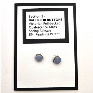 Two glass in metal “Bachelor Buttons”