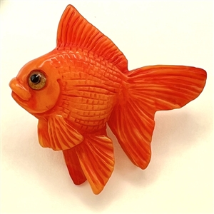 Fabulous goldfish studio button by Brad Elfrink.