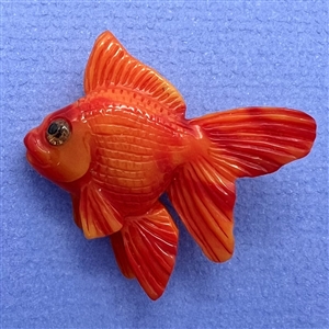 Fabulous goldfish studio button by Brad Elfrink.