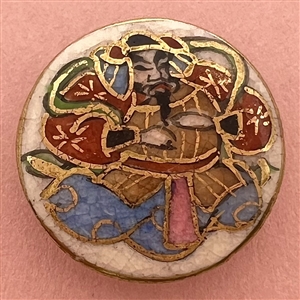 Satsuma button of a God of Warriors.