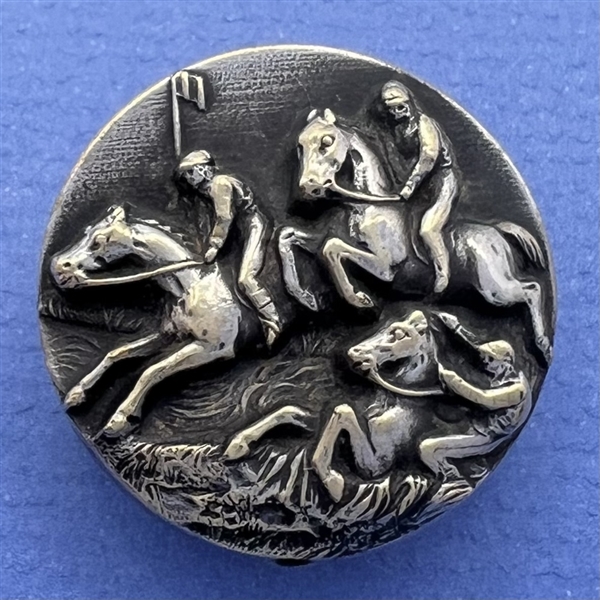 “Horse Race” silvered brass button.