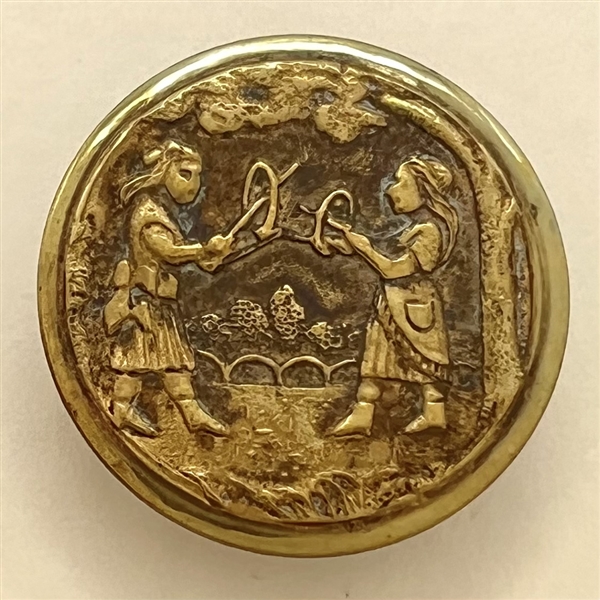 “A Game of Graces” brass button.