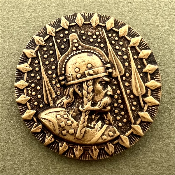 “Meroweg, King of the Stain Franks” brass button. 