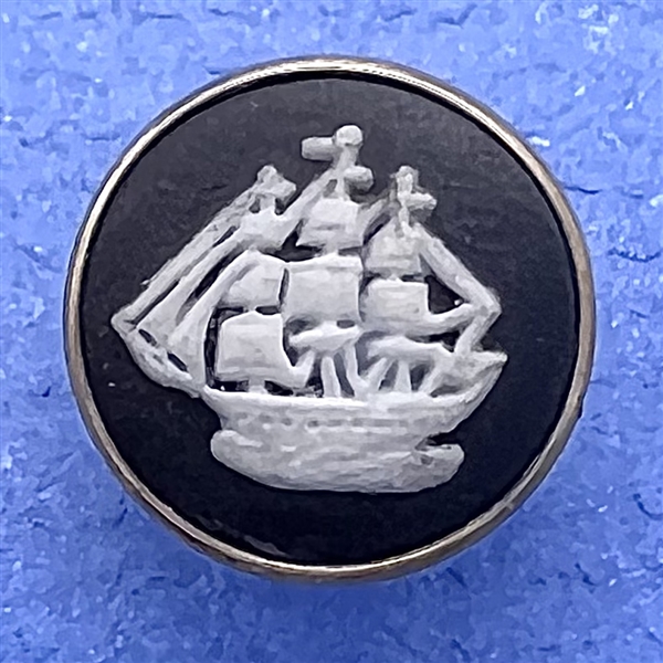 Wedgwood button of a sailing ship.