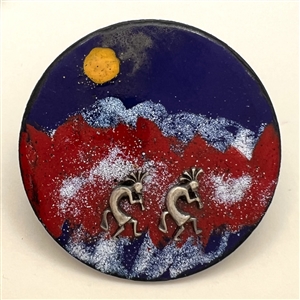 Kevin Kinne “Kokopelli Night Dance” studio button.