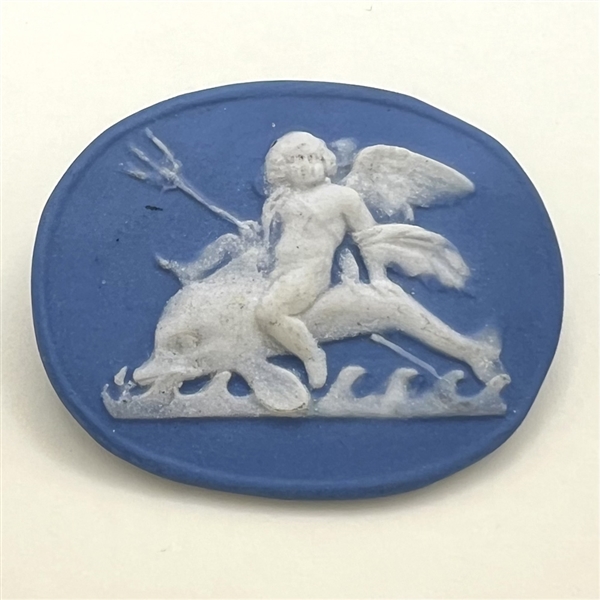 “Water Sign” Jasperware studio button by Marie La Barre-Bennett.