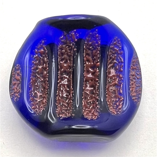 Unusual large cobalt blue Bimini glass button