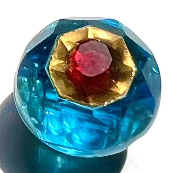 RARE blue tingue glass button.