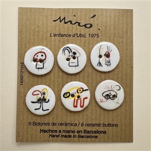 Set of six ceramic buttons inspired by Joan Miro.