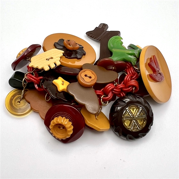 Bracelet of mostly Vintage Bakelite Buttons. 