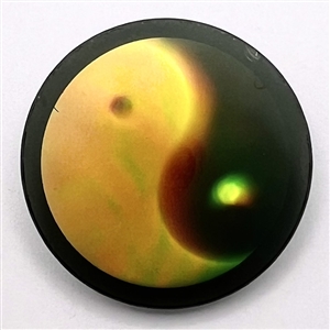 Large holographic button of yin-yang.