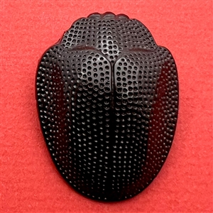 VERY RARE extra large sculptural black glass realistic scarab button.