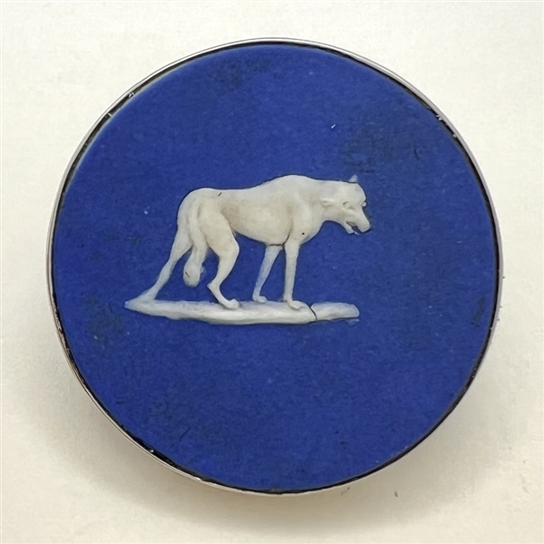 Wedgwood button of a wolf.