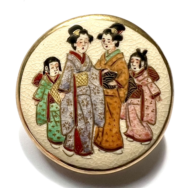 Large Japanese Satsuma of two women with two daughters.