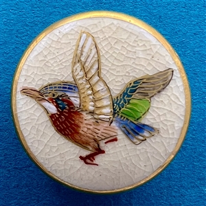 Japanese Satsuma button of a golden pheasant.