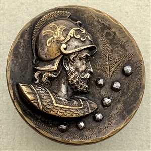 Brass button of Ajax (Greek warrior of the Trojan war.)