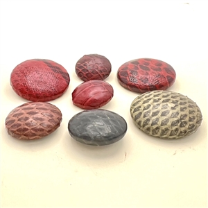 Seven snake skin buttons.