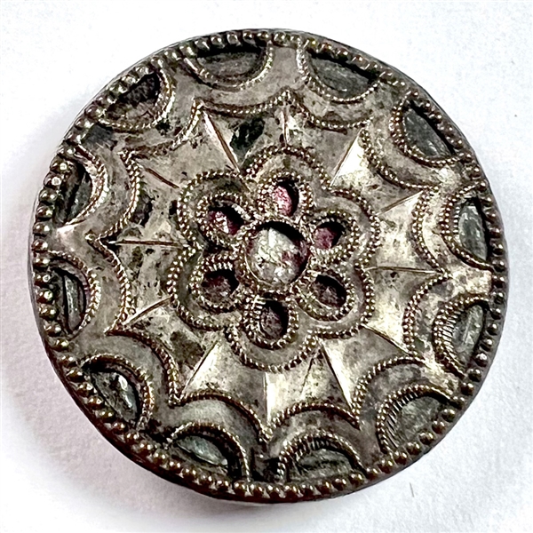 An 18th c. French repoussé thick thread back button.