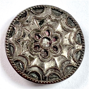 An 18th c. French repoussé thick thread back button.