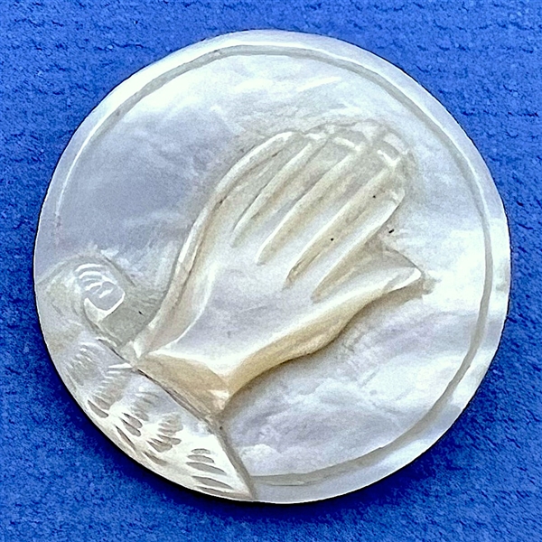 “Praying Hands” Bethlehem pearl button.