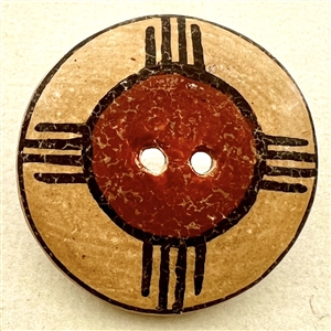 Zia Pueblo “sun” ceramic pottery button.