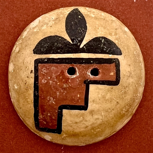 Zia Pueblo ceramic pottery button.