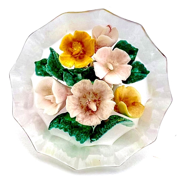 Large reverse-carved acrylic flowers.