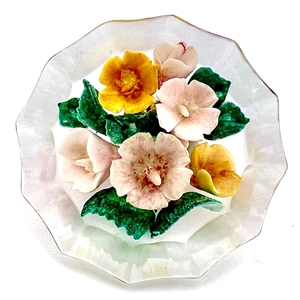 Large reverse-carved acrylic flowers.