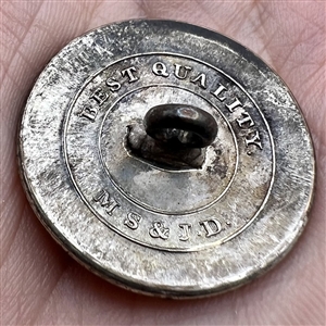 RARE - Livery crest button of lion surmounting a rare naval coronet. 