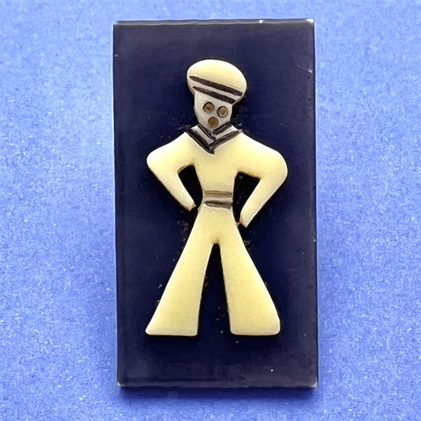 VIntage celluloid button of a sailor.