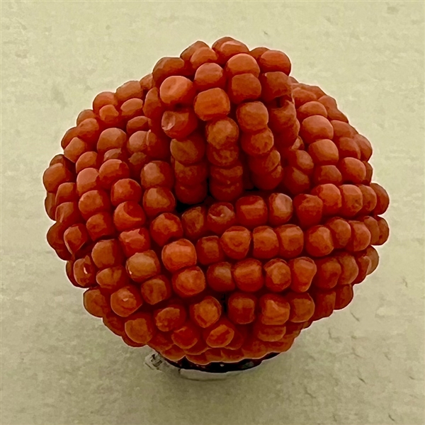 A 19th c. beaded Mandarin hat button.