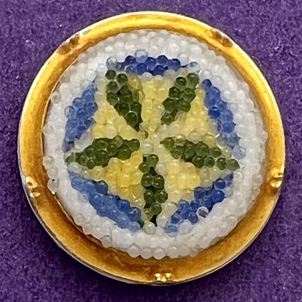 Rare & colorful coralene glass button.