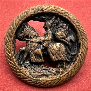 Burwood button of a knight on horseback.