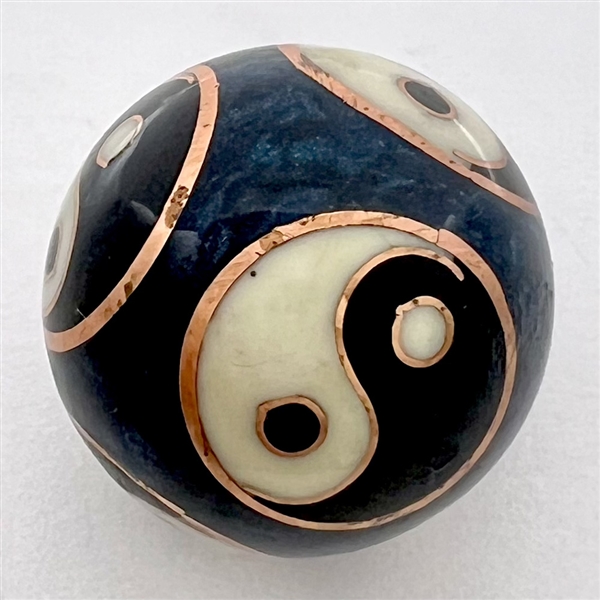 Yin Yang enamel “bell” ball button.