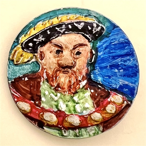 Studio button of Henry VIII by Shirley Burgess.