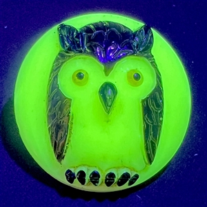 Uranium glass owl button.