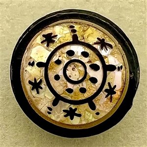 Div. l.  watch crystal button of target and stars design.