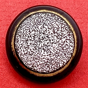 Salt encrusted overlay black glass button.