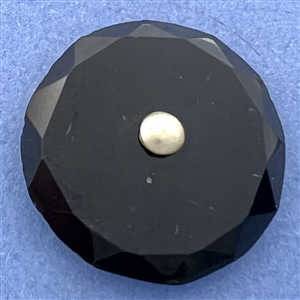 Div. l. black glass pin shank button.