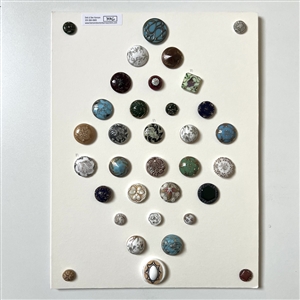 Card of 34 assorted Victorian glass buttons.