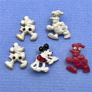 Five Vintage Disney goofie buttons.