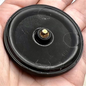 Extra large black glass button with Art Deco design.